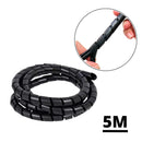 Organizador Espiral de Cabos 5 Metros 1/2" – 10mm Interno e 12mm Externo para Gerenciamento e Proteção de Fios.