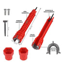 Chave de Reparo Hidráulico 8 em 1 para Pia e Torneira – Kit Profissional com Dupla Cabeça