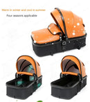 Carrinho de Bebê 3 em 1 com Cadeira Auto Dobrável – Impermeável e Alta Qualidade para Recém-Nascidos.