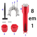 Chave de Reparo Hidráulico 8 em 1 para Pia e Torneira – Kit Profissional com Dupla Cabeça